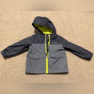 Columbia Boys 2T Charcoal Lined Hooded Jacket / Rain Jacket